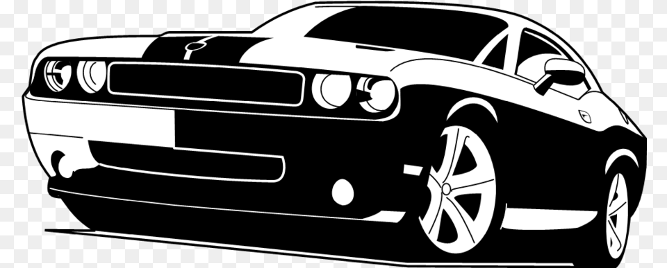 Muscle Car Silhouette U0026 Clipart Dodge Challenger Clipart, Vehicle, Coupe, Transportation, Sports Car Free Transparent Png