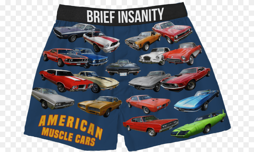 Muscle Cars Boxer Shorts Boxer Shorts, Clothing, Car, Transportation, Vehicle Png Image