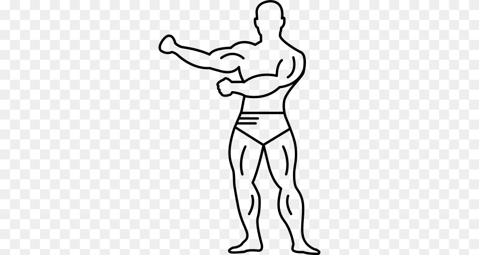 Muscle Icon, Gray Free Png Download