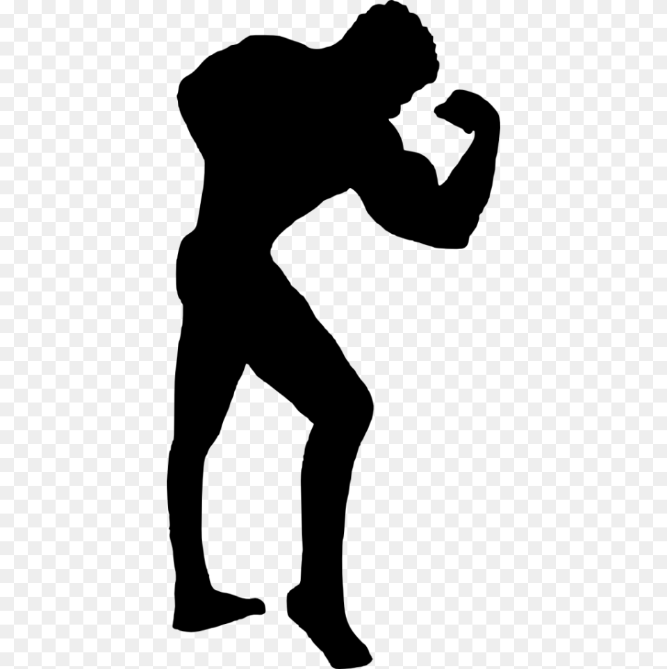 Muscle Man Bodybuilder Silhouette, Adult, Male, Person Free Png