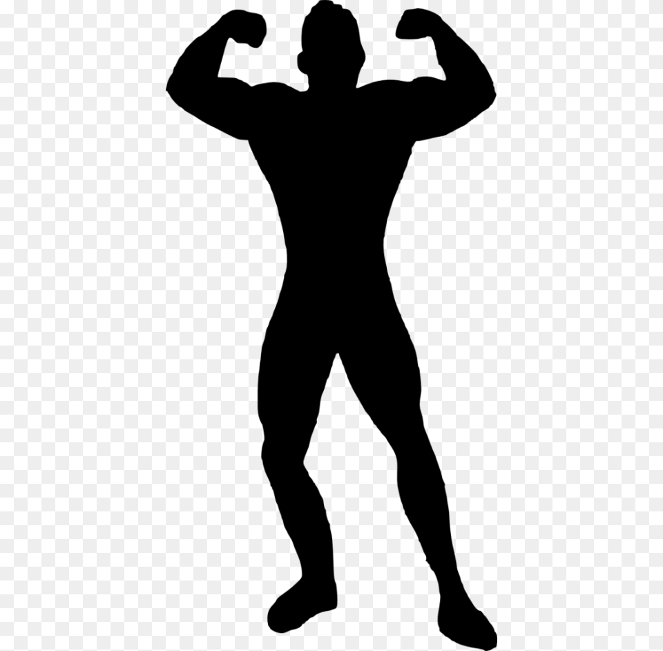Muscle Man Bodybuilder Silhouette, Adult, Male, Person, Head Free Png Download