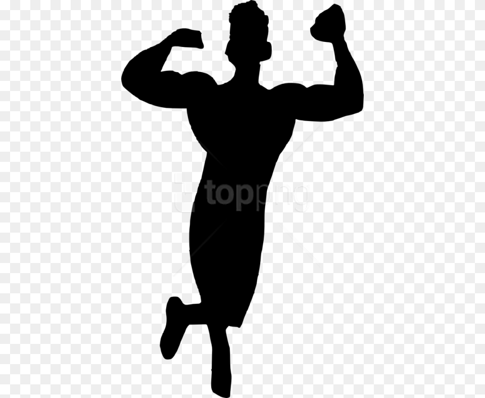 Muscle Man Bodybuilder Silhouette Silhouette, Adult, Male, Person Free Png