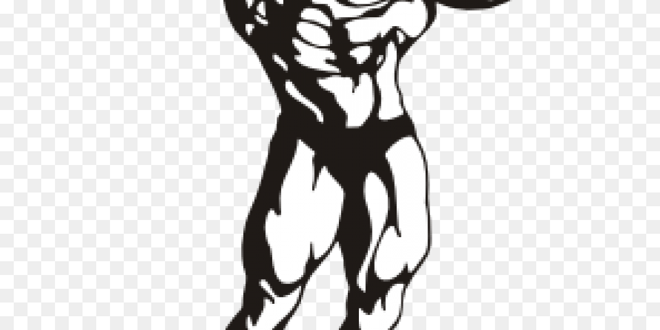 Muscle Man Cartoons Clip Art, Stencil, Baby, Person, Face Png Image