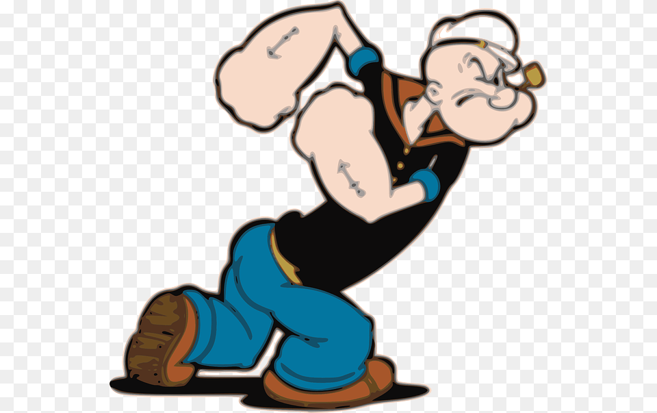 Muscle Man Cliparts Popeye The Sailor Man, Kneeling, Person, Baby, Photography Free Png