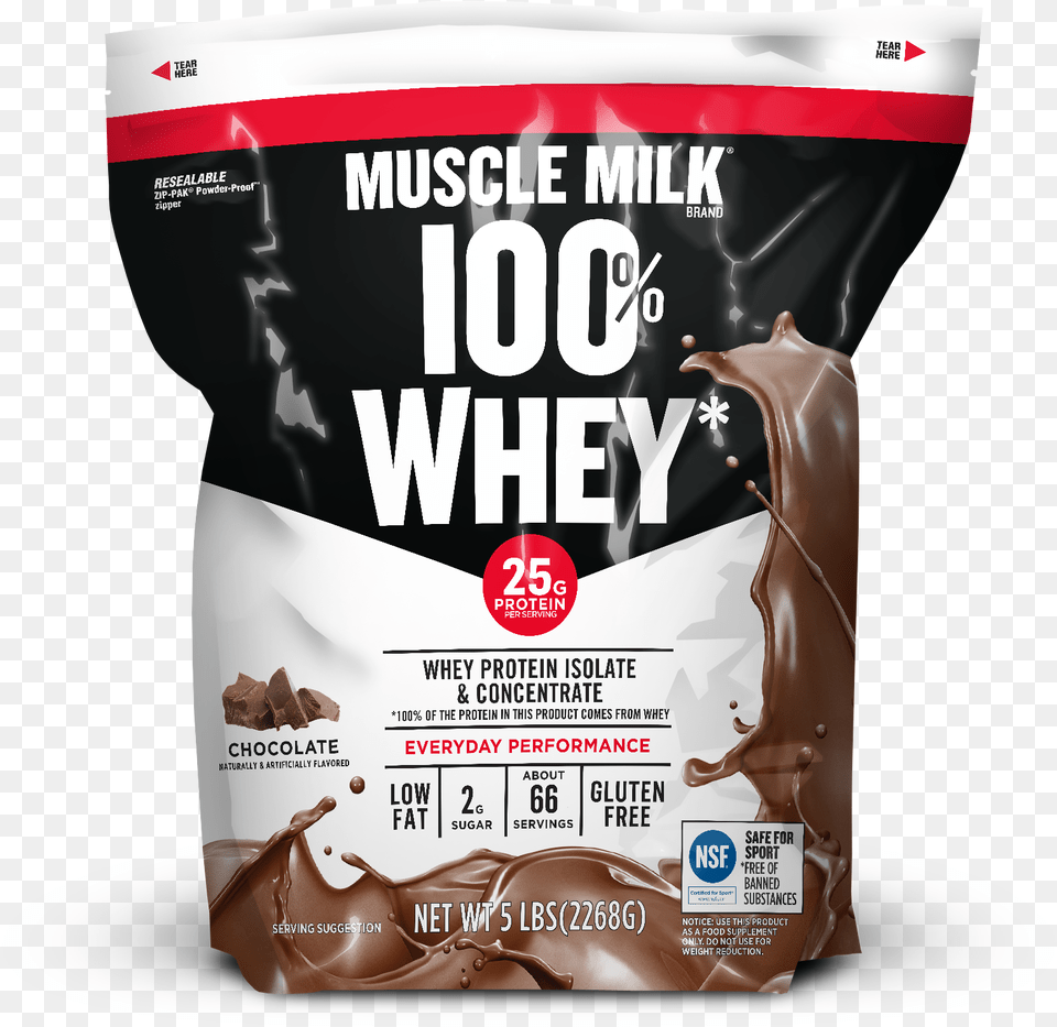 Muscle Milk 100 Whey Chocolate Download Muscle Milk Whey Protein Chocolate, Advertisement, Food, Sweets, Ketchup Free Transparent Png