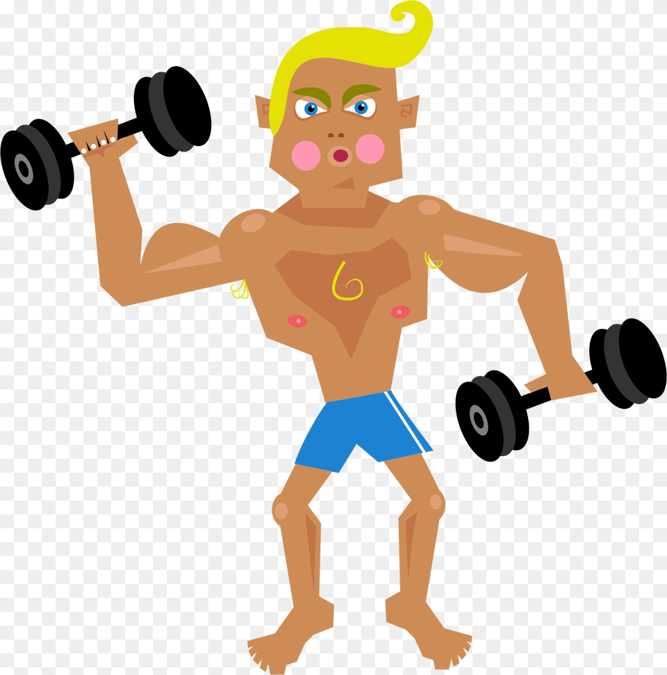 Musculalr Man Workout Clipart Muscl Clipart, Baby, Person, Face, Head Png Image