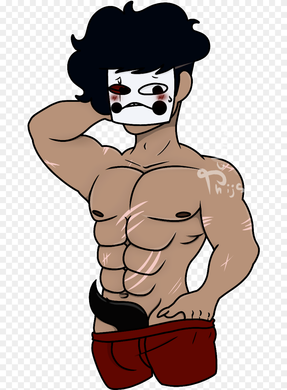 Muscular Boi Cartoon, Adult, Male, Man, Person Free Png