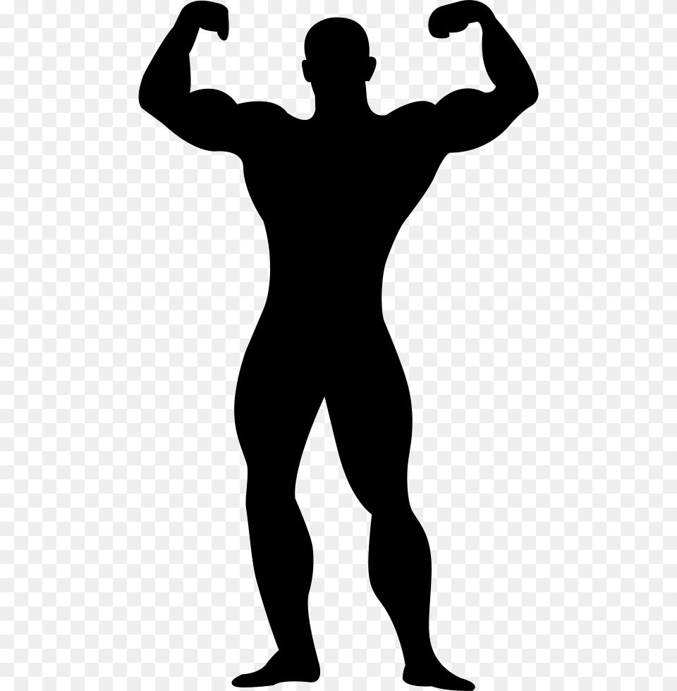 Muscular Man Flexing Silhouette Comments Muscular Man Silhouette, Adult, Male, Person, Stencil Free Png Download