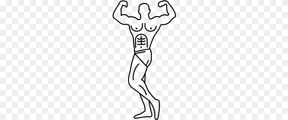 Muscular Man Showing His Muscles Vector Gespierde Man Tekenen, Gray Free Png