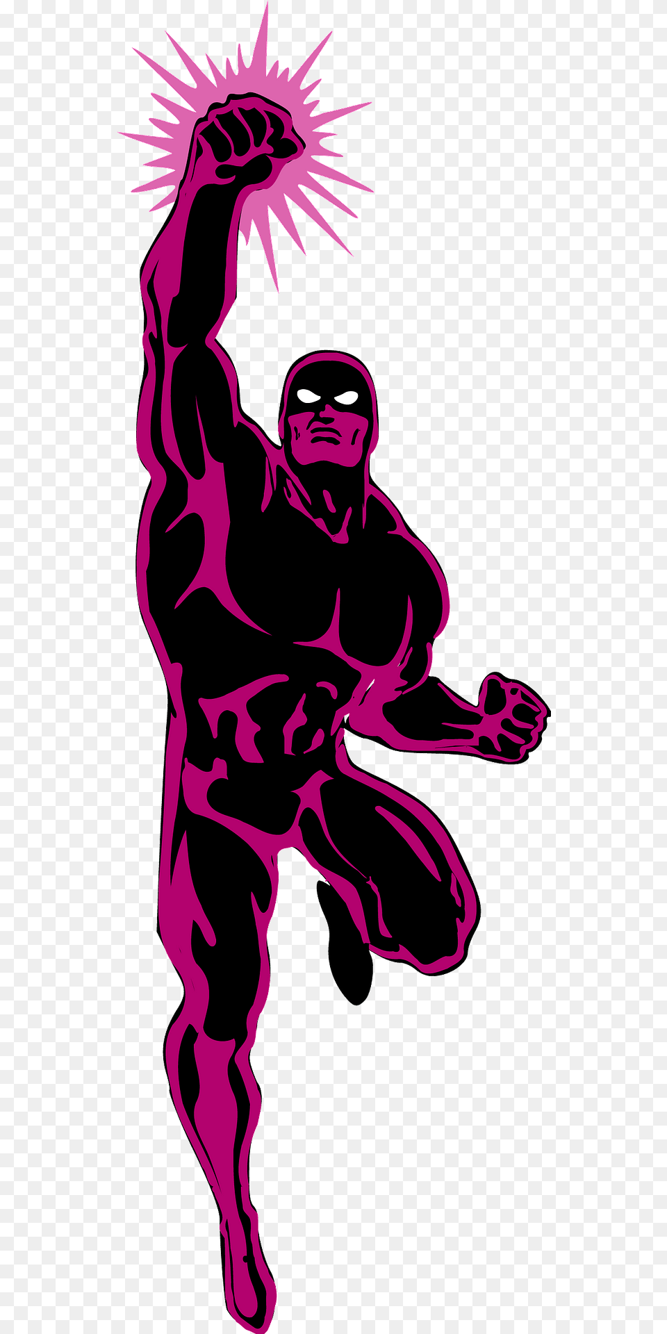 Muscular Superhero Clipart, Person, Face, Head, Purple Free Png