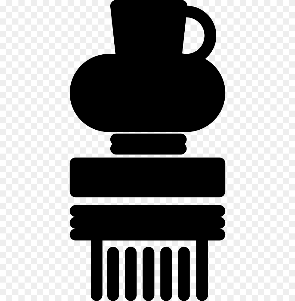 Museum Jar On A Pillar Comments Clip Art, Silhouette, Stencil, Beverage, Coffee Free Transparent Png