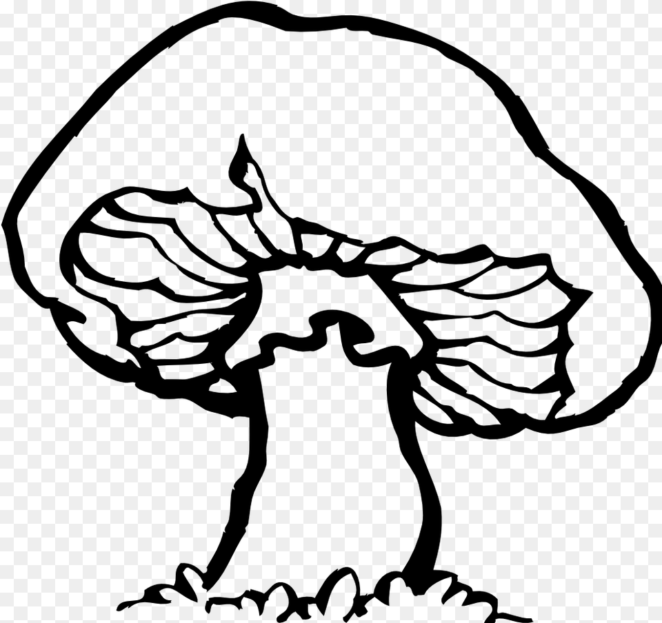 Mushroom Black And White, Gray Png