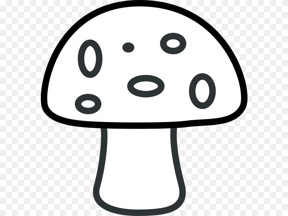 Mushroom Clipart Black And White, Fungus, Plant, Agaric Free Transparent Png