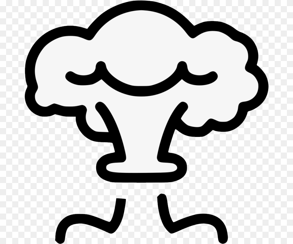 Mushroom Cloud Clipart Transparent, Stencil, Silhouette, Smoke Pipe Png