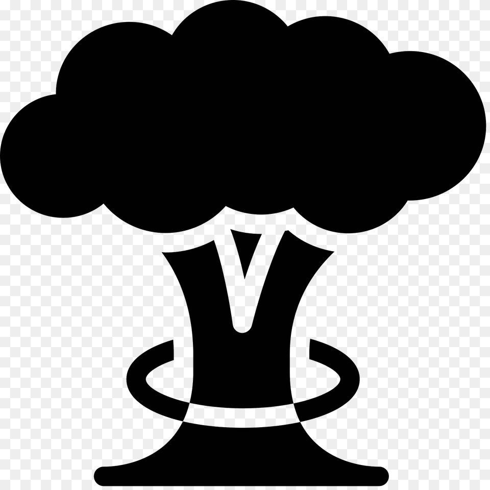 Mushroom Cloud Filled Icon, Gray Free Transparent Png