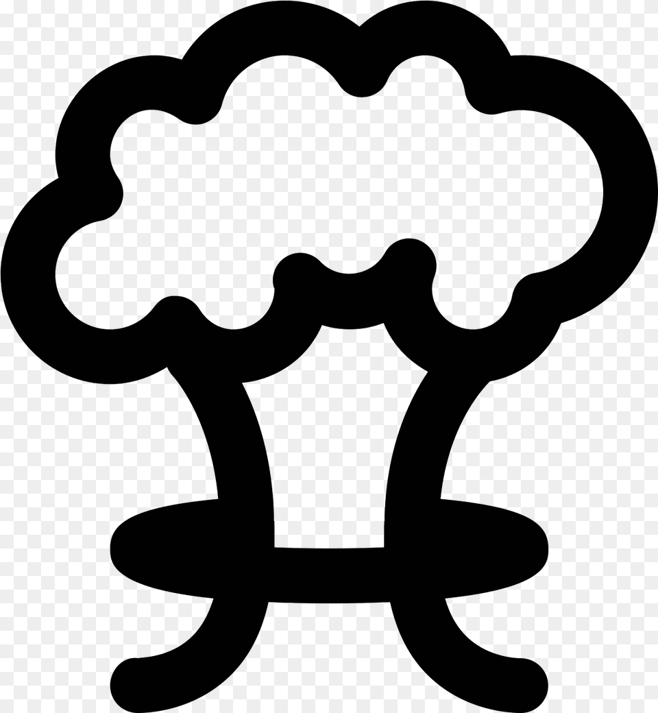 Mushroom Cloud Icon, Gray Free Png Download