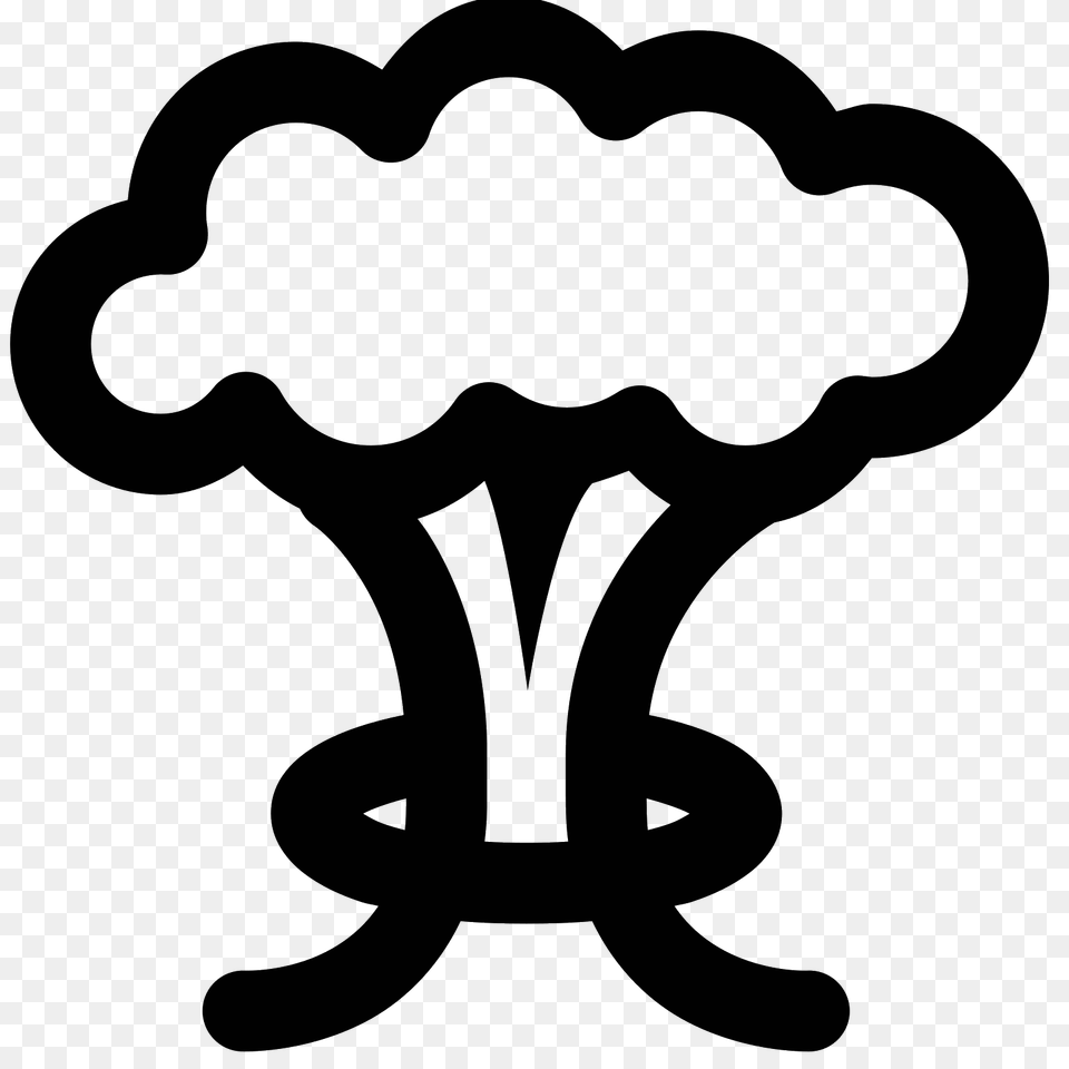 Mushroom Cloud Icon, Gray Png