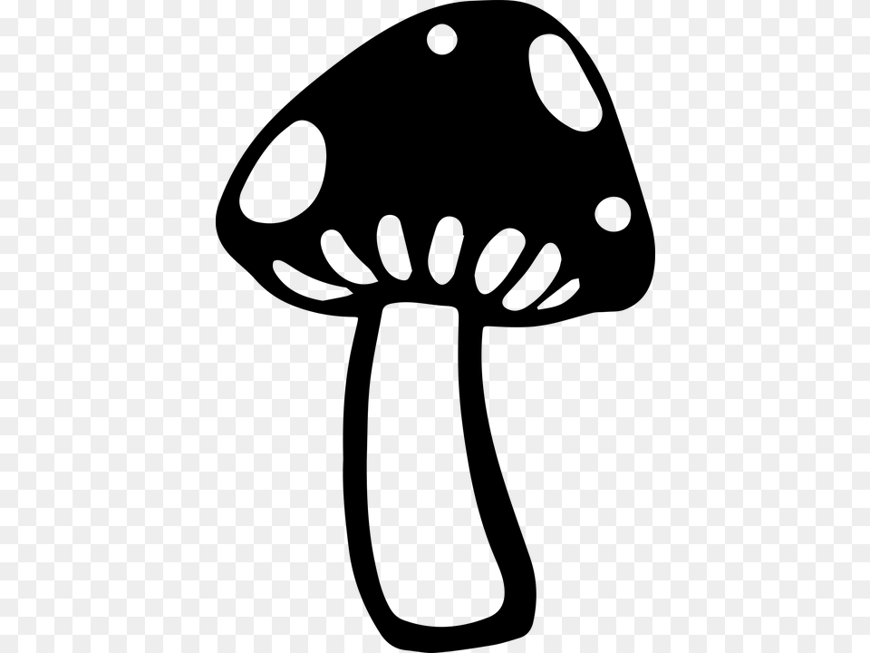 Mushroom Fungi Fungus Nature Forest Plant Food Mushroom Black And White, Gray Free Png Download