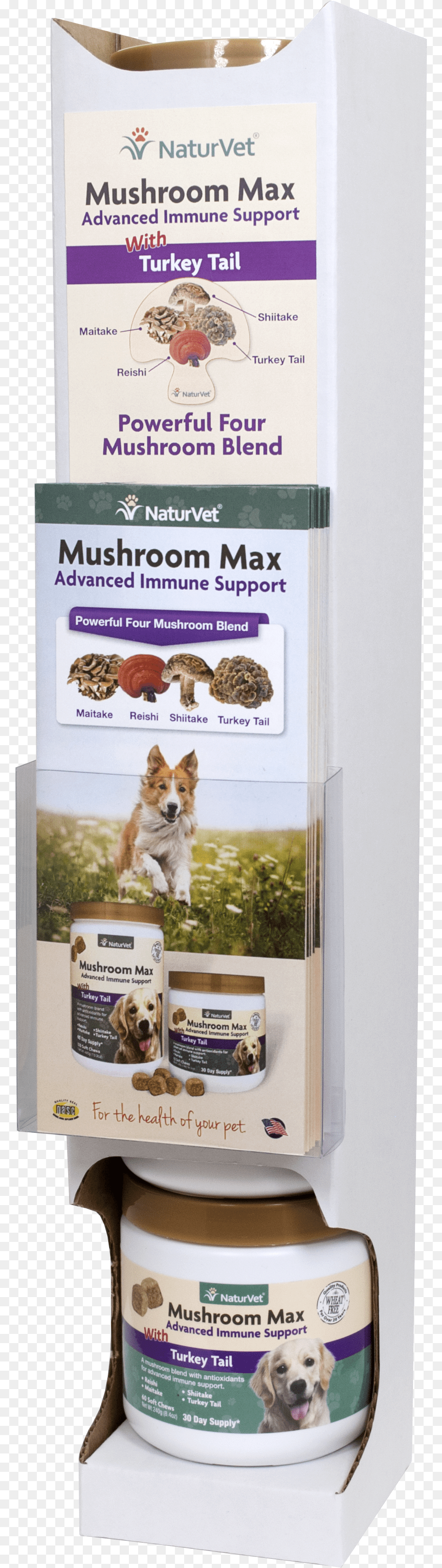 Mushroom Max Advanced Immune Support Drop Down Display Norwegian Lundehund, Advertisement, Poster, Animal, Canine Png