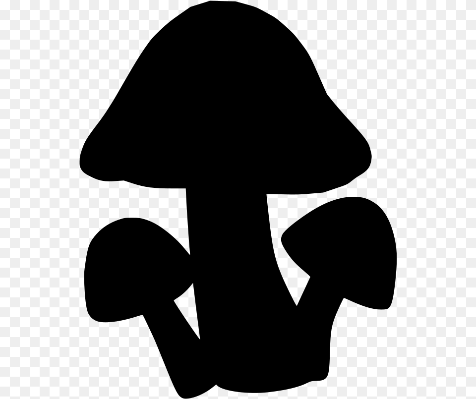Mushroom Silhouette, Gray Free Transparent Png