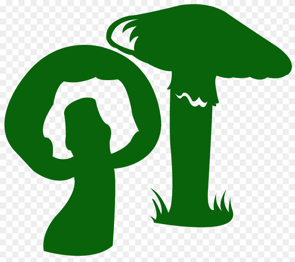 Mushroom Silhouette, Green Free Png