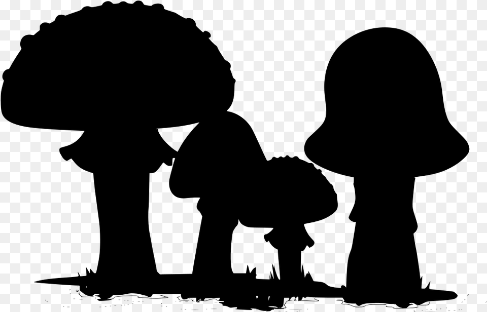 Mushroom Siloette Svg Gray Free Png