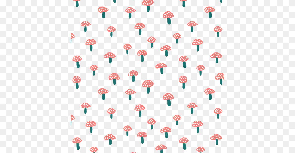 Mushroom Wallpaper Pattern Art Cute Pattern Surface White Gray And Pink Custom Wallpaper By Mayabeeillustrations, Fungus, Plant, Polka Dot Png Image