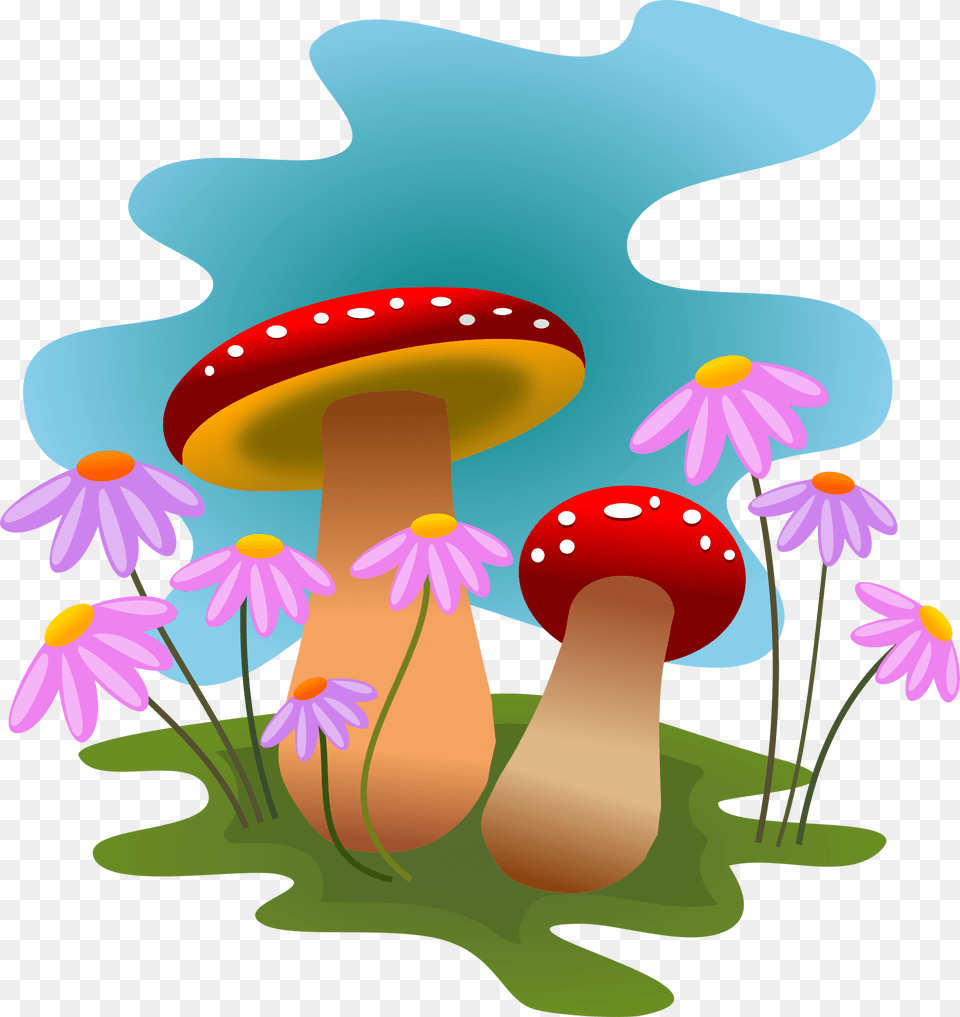 Mushrooms And Flowers Clipart Clip Art Everyday, Plant, Daisy, Flower, Agaric Free Png
