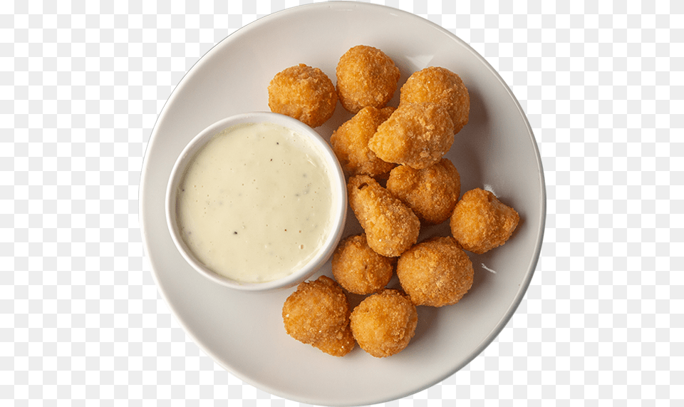 Mushrooms Chicken Nugget, Food, Plate, Tater Tots Free Png Download