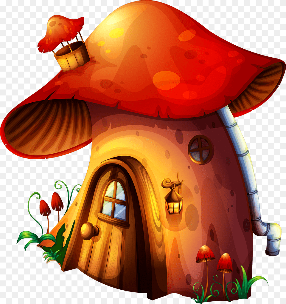 Mushrooms Clipart Button Mushroom Mushroom House Clipart, Art, Outdoors Png Image