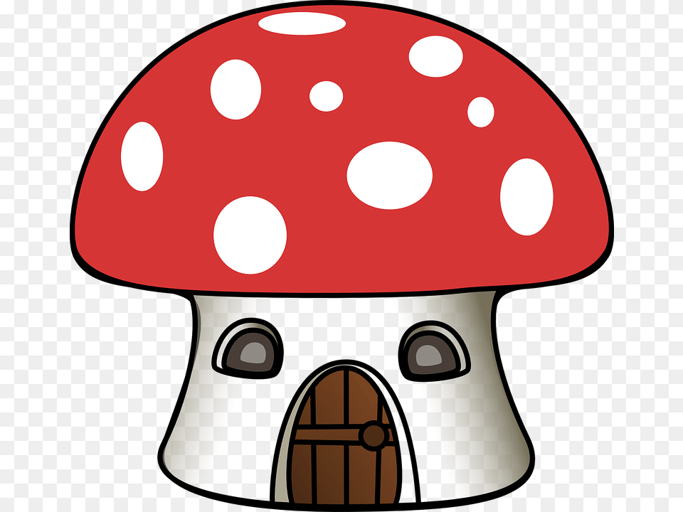Mushrooms Clipart Cute Sun Cartoon Cartoon Mushroom House, Fungus, Plant, Agaric, Pattern Free Png Download