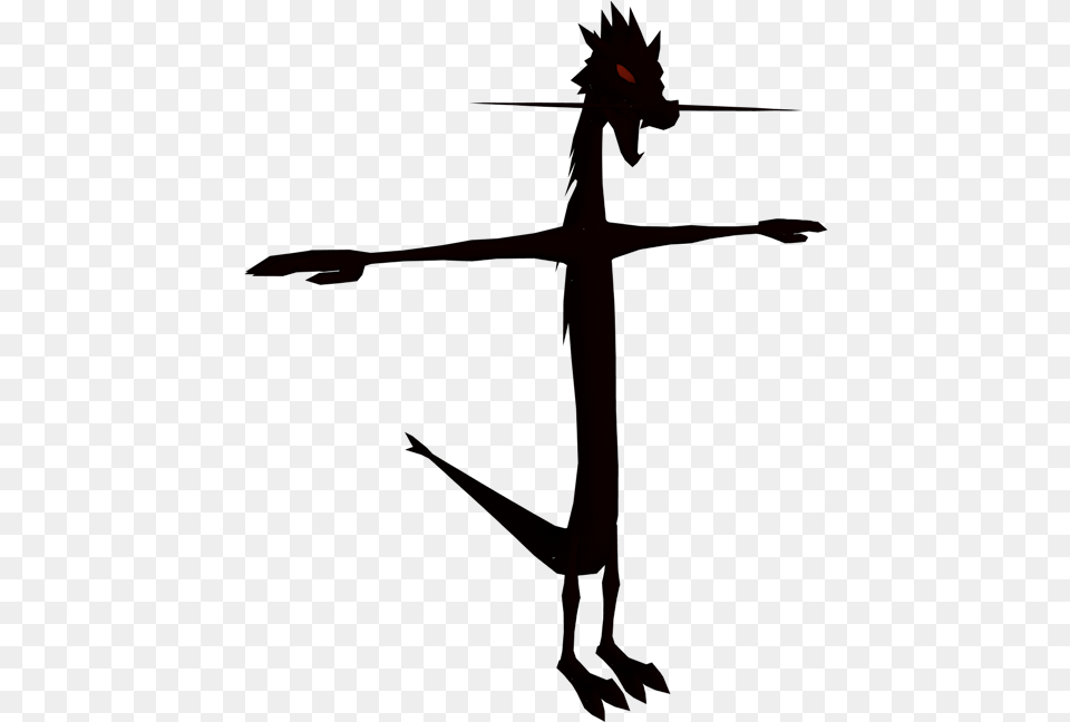 Mushu Shadow Kingdom Hearts, Cross, Symbol, Silhouette, Electronics Free Png Download