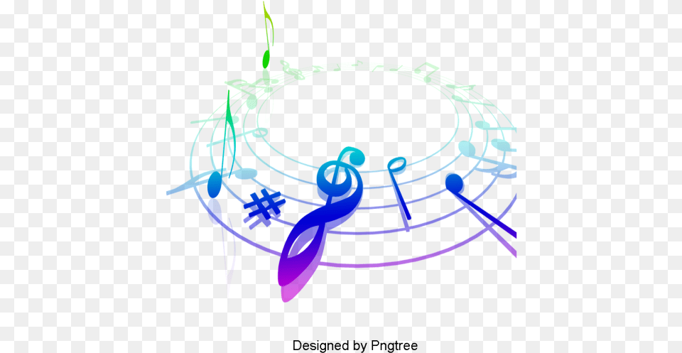 Music Aesthetic Beautiful Cartoon Hand Painted Transparent Aesthetic Music Symbols Free Png