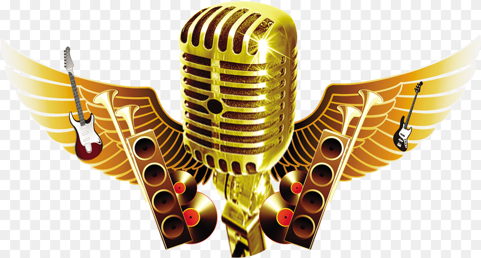 Music And Dreams Transprent Gold Microphone, Electrical Device, Guitar, Musical Instrument Free Transparent Png