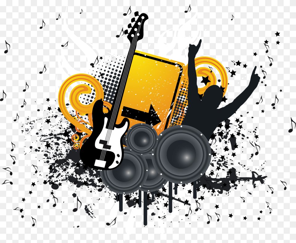 Music Background Cartoon Hip Hop Music, Art, Graphics, Guitar, Musical Instrument Png