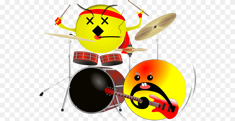 Music Band Drummer Emoticon, Guitar, Musical Instrument, Percussion, Drum Free Transparent Png