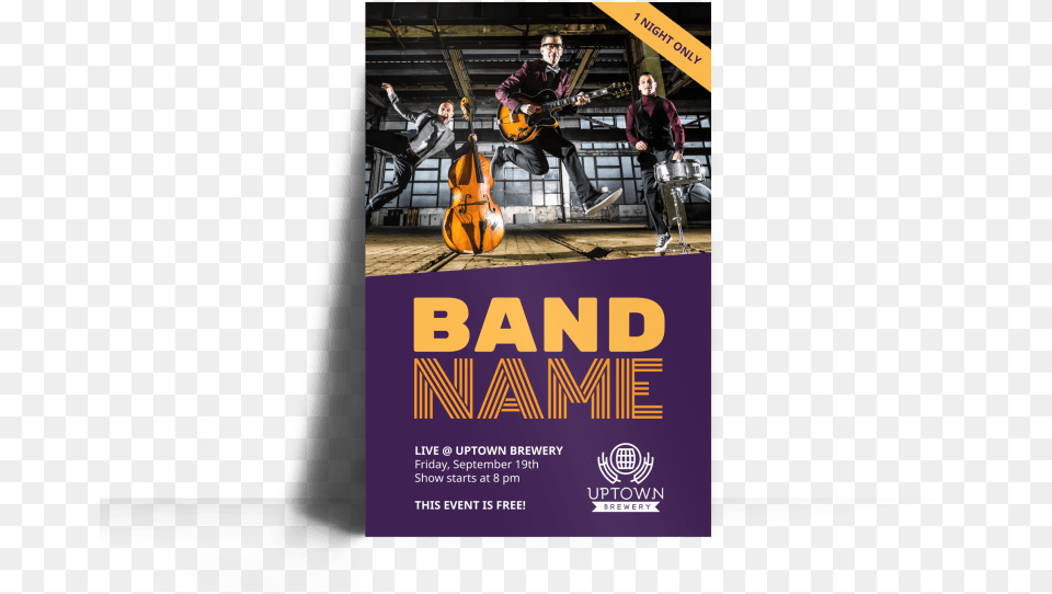 Music Band Name Poster Template Preview Music Band Poster Template, Adult, Advertisement, Male, Man Free Png