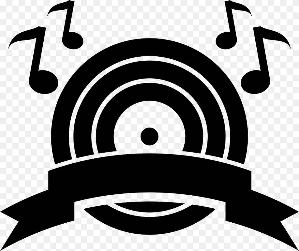 Music Boom Symbol Of A Musical Disc With Musical Notes, Stencil, Animal, Fish, Sea Life Png