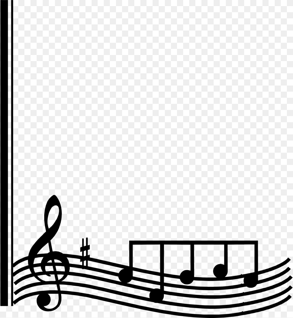 Music Border Music Notes Border Clip Art, Gray Free Png Download