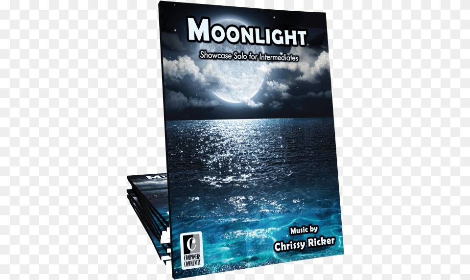 Music By Chrissy Rickertitle Moonlight Night Ocean, Astronomy, Moon, Nature, Outdoors Png