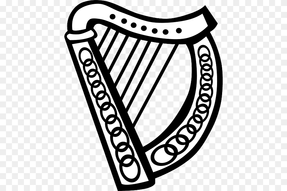Music Celtic Simple Outline Symbol Symbols Harp Irish Harp Clip Art, Musical Instrument Free Png Download