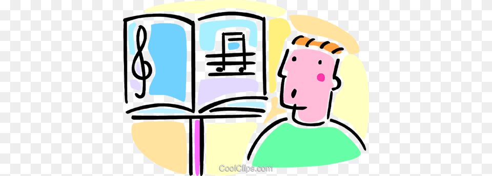 Music Class Learning To Sing Royalty Vector Clip Art, Baby, Person, Reading, Face Png Image