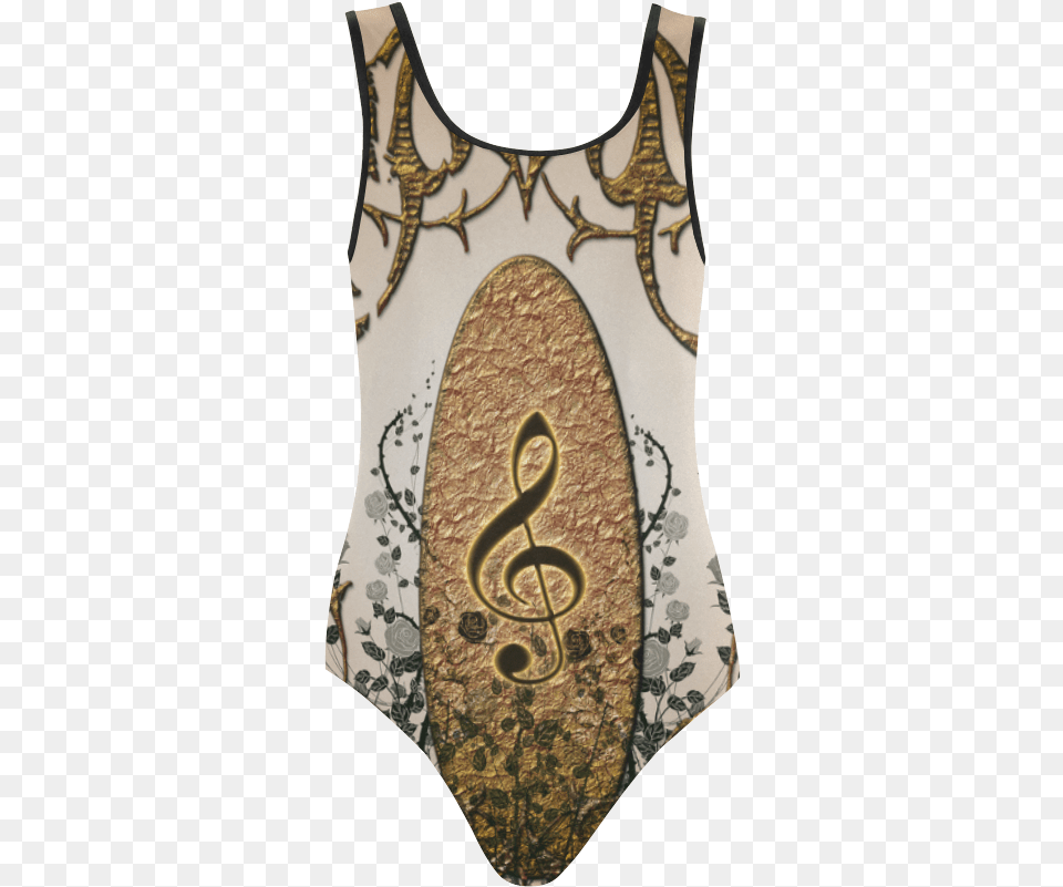 Music Clef Vest One Piece Swimsuit Music, Clothing, Tank Top Free Transparent Png