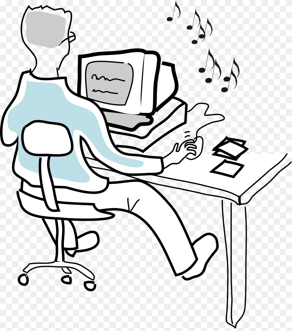 Music Clipart, Computer, Desk, Electronics, Furniture Png