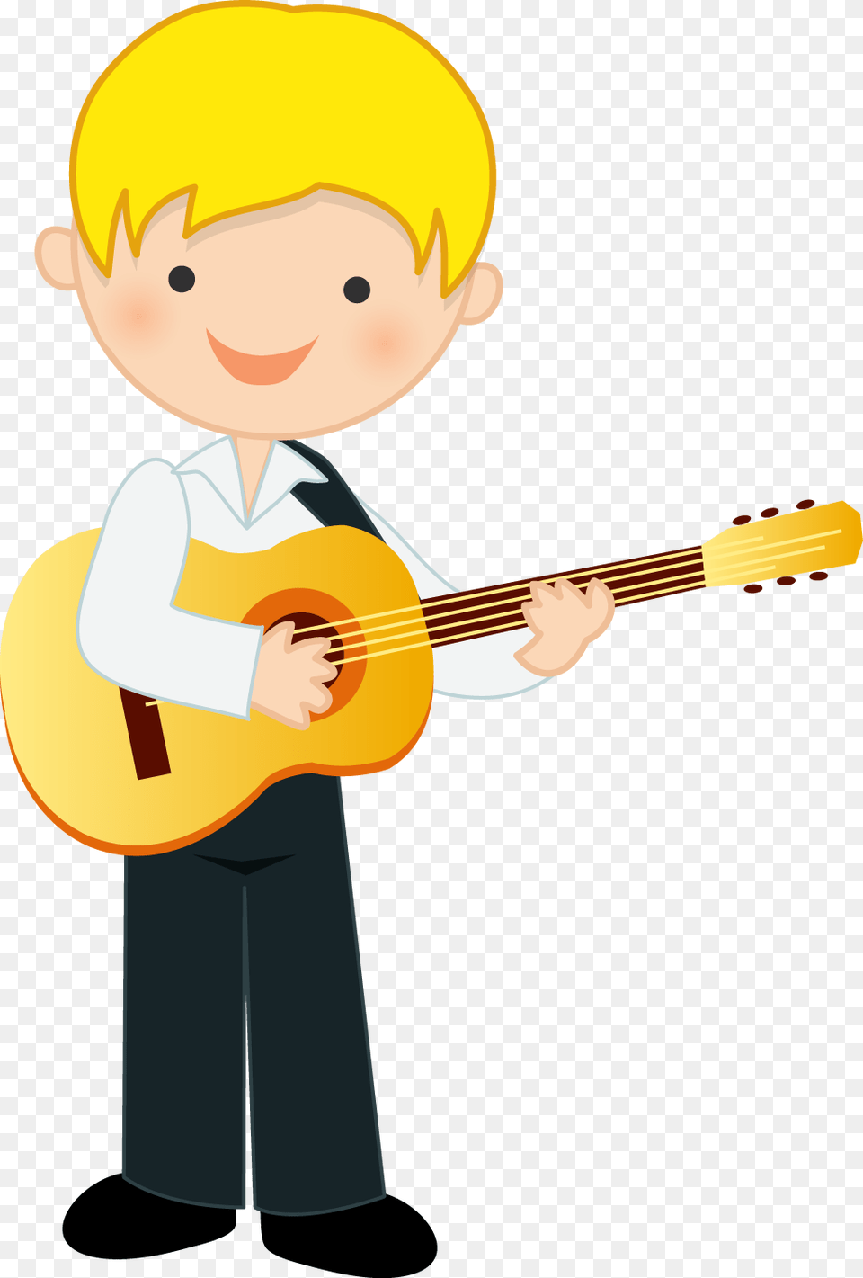 Music Clipart Clipart Boy Boys Playing Playing Guitar Musician Clipart, Musical Instrument, Baby, Person, Head Png