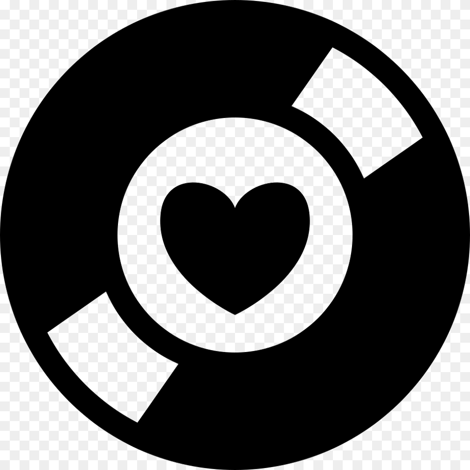 Music Collector Symbol Of A Disc With A Heart At The Heart Music Icon, Disk, Stencil Free Png