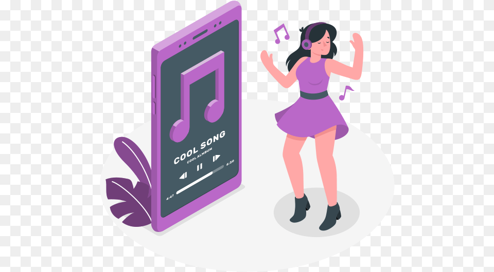 Music Customizable Isometric Illustrations Amico Style Spotify, Purple, Girl, Child, Person Free Png