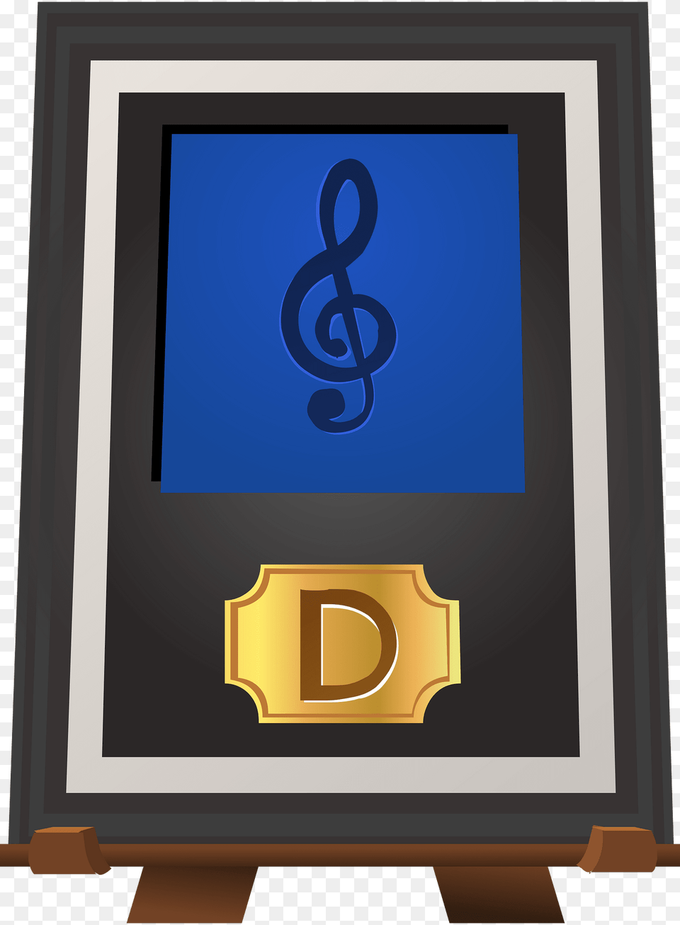 Music D Blue Trophy Clipart, Text, Blackboard Png
