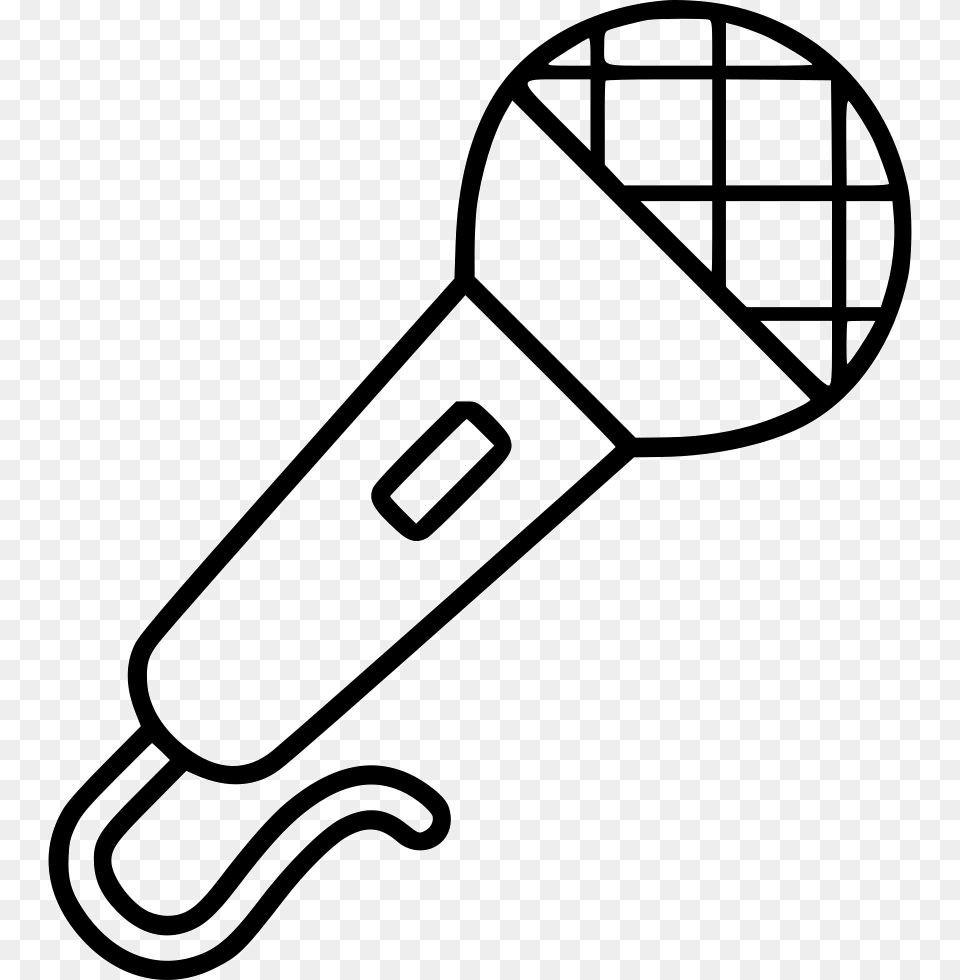 Music Dj Karaoke Mic Microphone Microphone Clip Art Black And White, Electrical Device, Device, Grass, Lawn Png Image
