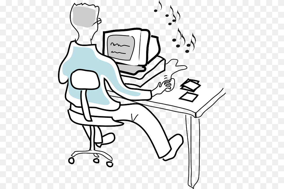 Music Download Clip Art, Computer, Desk, Electronics, Furniture Png